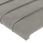 vidaXL Čelo postele s LED bledosivé 90x5x78/88 cm zamat – Obrázok 5