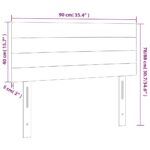 vidaXL Čelo postele s LED bledosivé 90x5x78/88 cm zamat – Obrázok 6