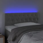 vidaXL Čelo postele s LED bledosivé 100x7x78/88 cm zamat – Obrázok 3