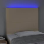 vidaXL Čelo postele krémové 90x5x118/128 cm látka – Obrázok 3