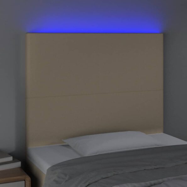 vidaXL Čelo postele krémové 90x5x118/128 cm látka – Obrázok 3