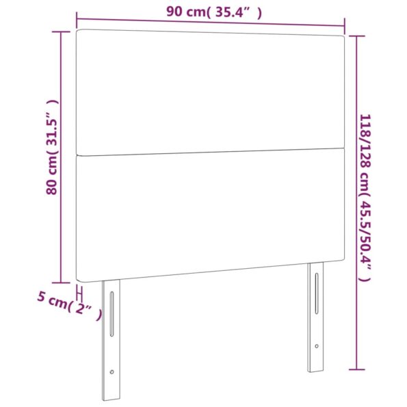 vidaXL Čelo postele krémové 90x5x118/128 cm látka – Obrázok 6
