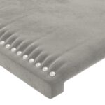 vidaXL Čelo postele s LED bledosivé 100x5x118/128 cm zamat – Obrázok 5