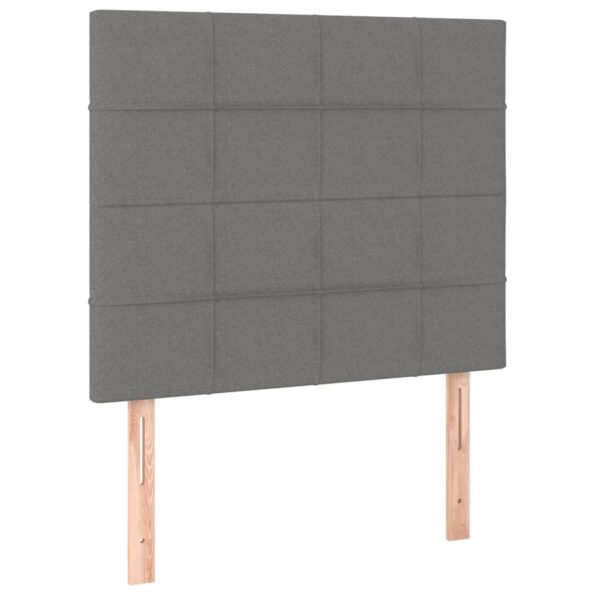 vidaXL Čelo postele s LED tmavosivé 80x5x118/128 cm látka – Obrázok 4