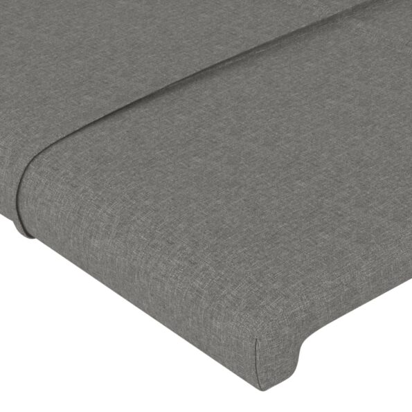 vidaXL Čelo postele s LED tmavosivé 80x5x118/128 cm látka – Obrázok 5