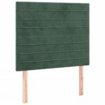 vidaXL Čelo postele s LED tmavozelené 100x5x118/128 cm zamat – Obrázok 4