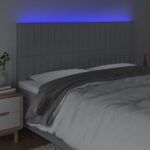 vidaXL Čelo postele s LED bledosivé 160x5x118/128 cm látka – Obrázok 3