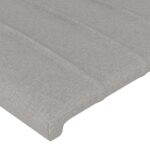 vidaXL Čelo postele s LED bledosivé 160x5x118/128 cm látka – Obrázok 5