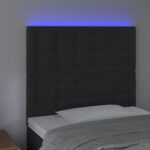 vidaXL Čelo postele s LED čierne 100x5x118/128 cm zamat – Obrázok 3