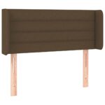 vidaXL Čelo postele s LED tmavohendé 103x16x78/88 cm látka – Obrázok 3