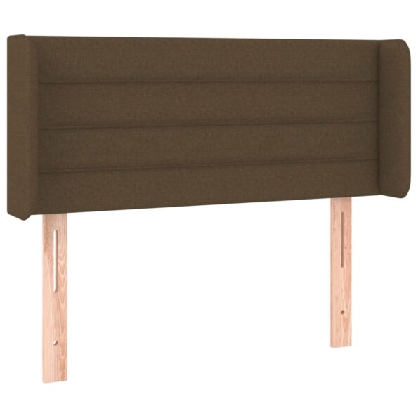 vidaXL Čelo postele s LED tmavohendé 103x16x78/88 cm látka – Obrázok 3