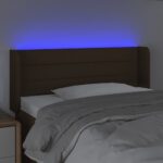 vidaXL Čelo postele s LED tmavohendé 103x16x78/88 cm látka – Obrázok 4