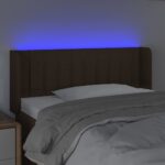 vidaXL Čelo postele s LED tmavohendé 83x16x78/88 cm látka – Obrázok 4