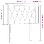 vidaXL Čelo postele s LED tmavohendé 83x16x78/88 cm látka – Obrázok 6