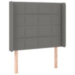 vidaXL Čelo postele s LED tmavosivé 83x16x118/128 cm látka – Obrázok 3
