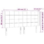 vidaXL Čelo postele s LED bledosivé 183x16x118/128 cm látka – Obrázok 6