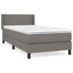vidaXL Boxspring posteľ s matracom tmavosivá 90x200 cm látka – Obrázok 2