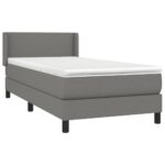 vidaXL Boxspring posteľ s matracom tmavosivá 90x200 cm látka – Obrázok 3