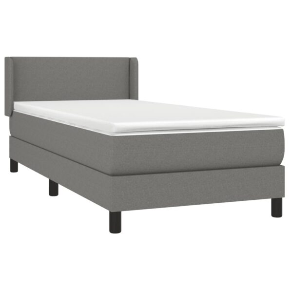 vidaXL Boxspring posteľ s matracom tmavosivá 90x200 cm látka – Obrázok 3
