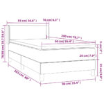 vidaXL Boxspring posteľ s matracom tmavosivá 90x200 cm látka – Obrázok 7