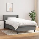 vidaXL Boxspring posteľ s matracom tmavosivá 100x200 cm látka