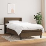 vidaXL Boxspring posteľ s matracom tmavohnedá 90x190 cm látka