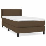 vidaXL Boxspring posteľ s matracom tmavohnedá 100x200 cm látka – Obrázok 2