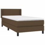 vidaXL Boxspring posteľ s matracom tmavohnedá 100x200 cm látka – Obrázok 3