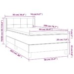 vidaXL Posteľný rám boxsping s matracom hnedý 90x200 cm látka – Obrázok 7
