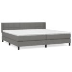 vidaXL Boxspring posteľ s matracom tmavosivá 200x200 cm látka – Obrázok 2