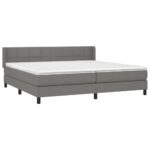 vidaXL Boxspring posteľ s matracom tmavosivá 200x200 cm látka – Obrázok 3