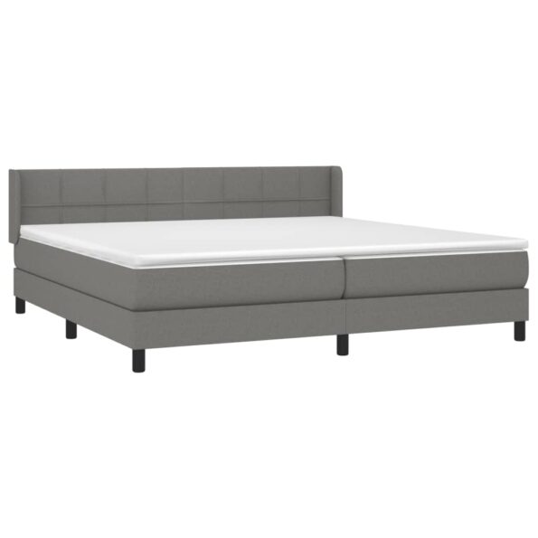 vidaXL Boxspring posteľ s matracom tmavosivá 200x200 cm látka – Obrázok 3