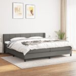 vidaXL Boxspring posteľ s matracom tmavosivá 200x200 cm látka