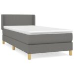 vidaXL Boxspring posteľ s matracom tmavosivá 90x200 cm látka – Obrázok 2