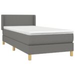 vidaXL Boxspring posteľ s matracom tmavosivá 90x200 cm látka – Obrázok 3