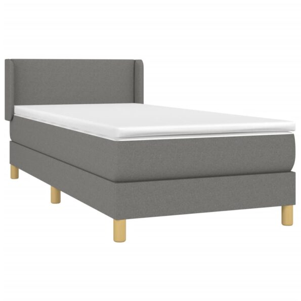 vidaXL Boxspring posteľ s matracom tmavosivá 100x200 cm látka – Obrázok 3