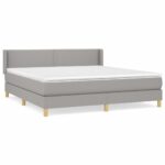 vidaXL Boxspring posteľ s matracom bledosivá 180x200 cm látka – Obrázok 2