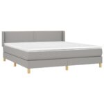 vidaXL Boxspring posteľ s matracom bledosivá 180x200 cm látka – Obrázok 3