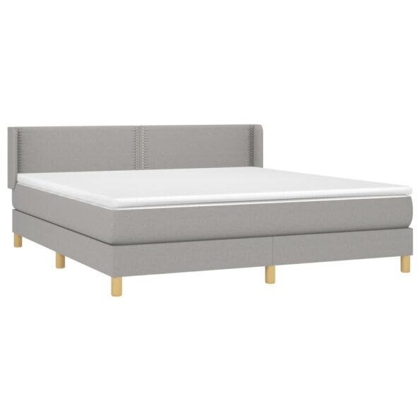 vidaXL Boxspring posteľ s matracom bledosivá 180x200 cm látka – Obrázok 3