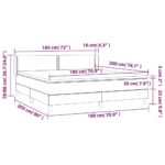 vidaXL Boxspring posteľ s matracom bledosivá 180x200 cm látka – Obrázok 7