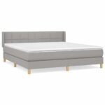 vidaXL Boxspring posteľ s matracom bledosivá 180x200 cm látka – Obrázok 2