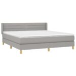 vidaXL Boxspring posteľ s matracom bledosivá 180x200 cm látka – Obrázok 3