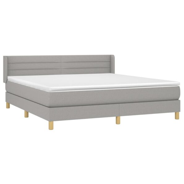 vidaXL Boxspring posteľ s matracom bledosivá 180x200 cm látka – Obrázok 3