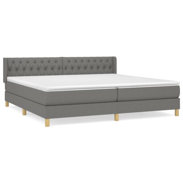 vidaXL Boxspring posteľ s matracom tmavosivá 200x200 cm látka – Obrázok 2