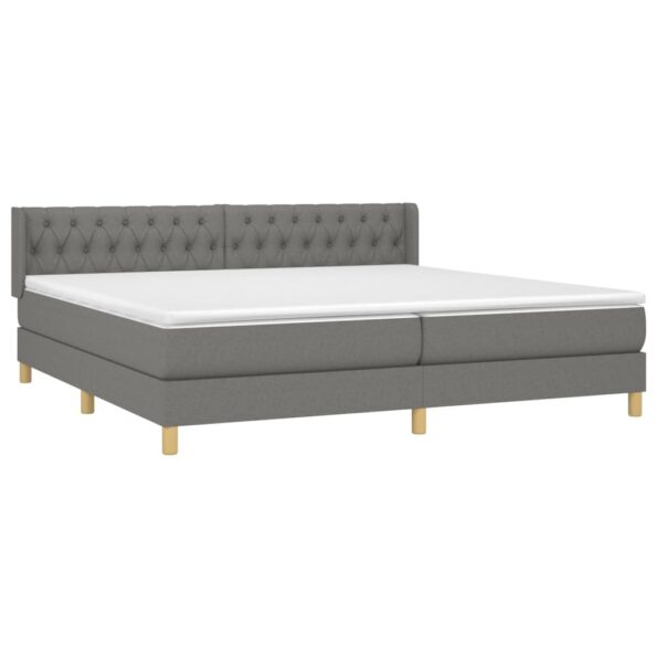 vidaXL Boxspring posteľ s matracom tmavosivá 200x200 cm látka – Obrázok 3