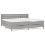 vidaXL Boxspring posteľ s matracom bledosivá 180x200 cm látka – Obrázok 2