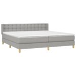 vidaXL Boxspring posteľ s matracom bledosivá 180x200 cm látka – Obrázok 3