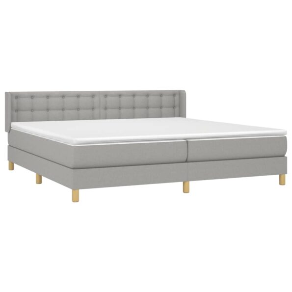 vidaXL Boxspring posteľ s matracom bledosivá 180x200 cm látka – Obrázok 3