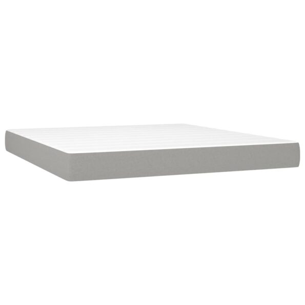 vidaXL Boxspring posteľ s matracom bledosivá 180x200 cm látka – Obrázok 5