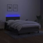 vidaXL Posteľ boxsping s matracom a LED tmavosivá 120x200 cm látka – Obrázok 4